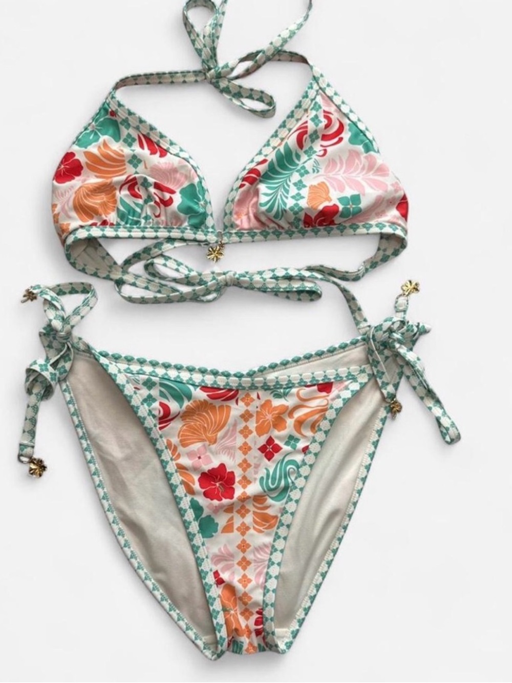Hawaiian multicoloured bikini set